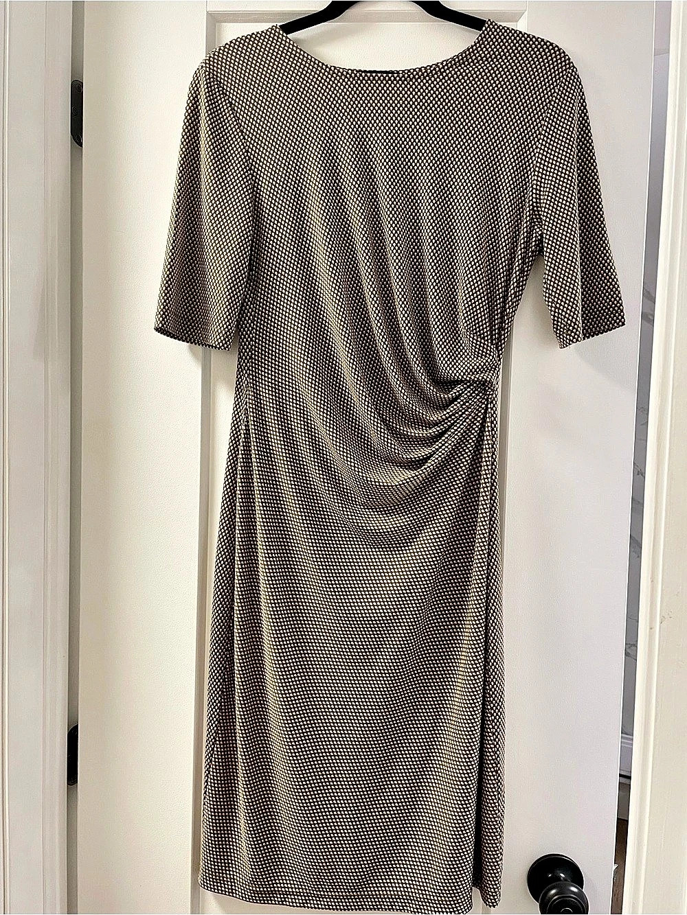Banana Republic Geometric Midi Dress Brown & Pink Size Small Like New - Picture 2 of 5